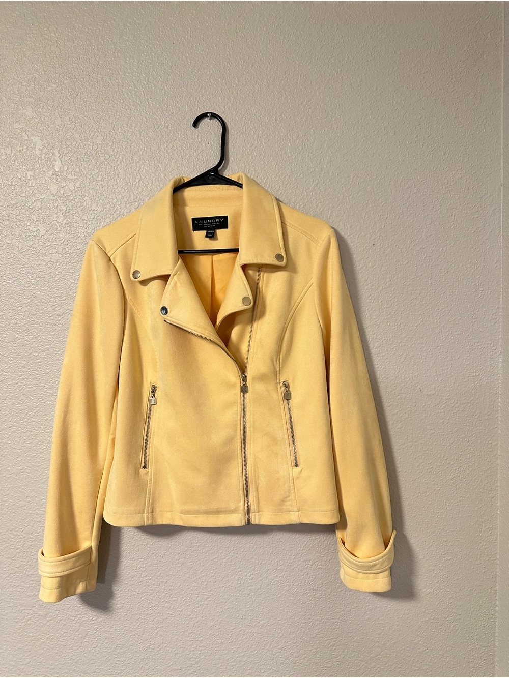 Laundry By Shelli Segal Soft Yellow Moto Jacket. Size Small